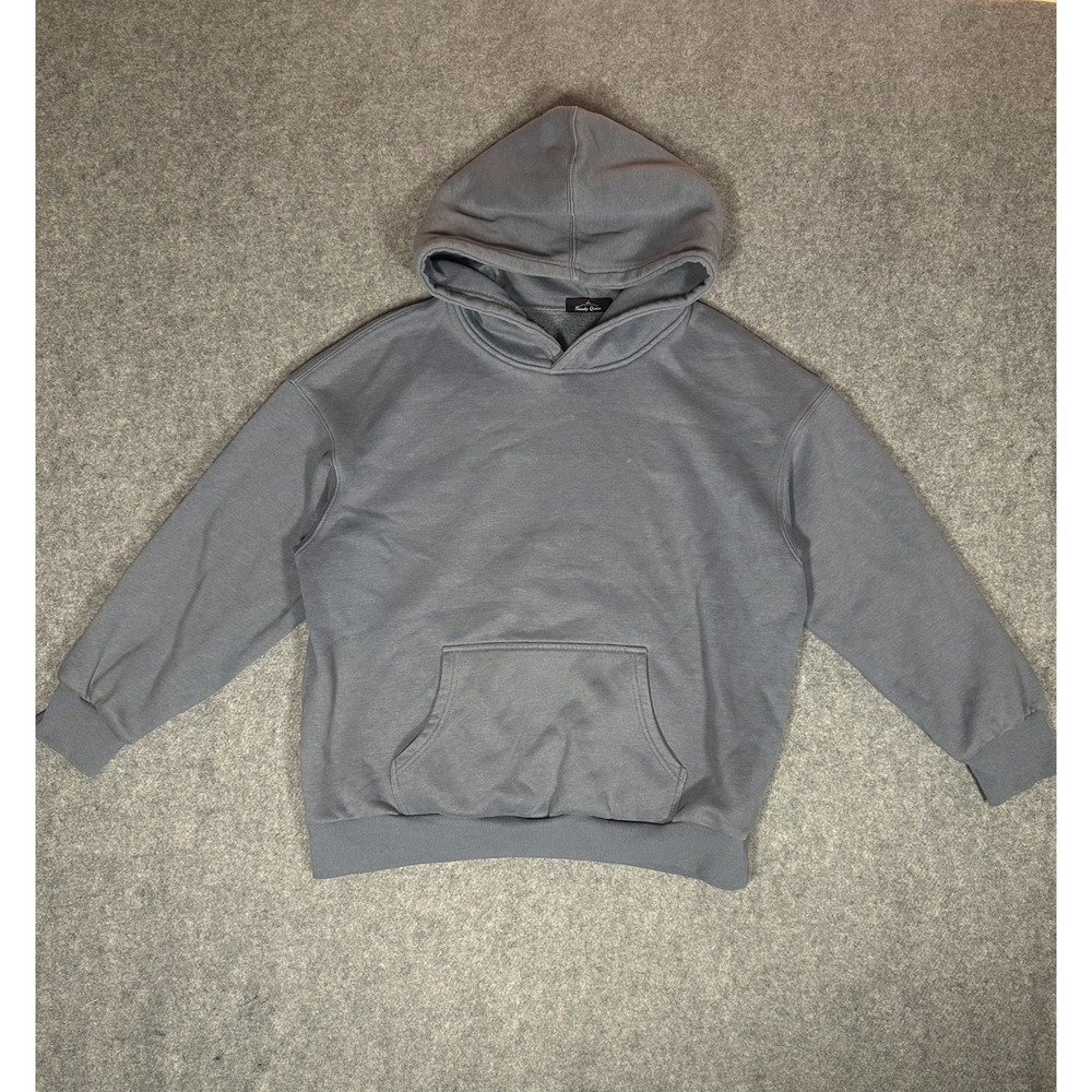 Trendy Queen Oversized Hoodie Medium Gray Fleece Lined Drop Shoulder